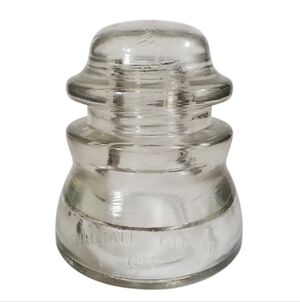 🟢 Vintage Whitall Tatum No. 1 Clear Glass Insulator Industrial Americana A